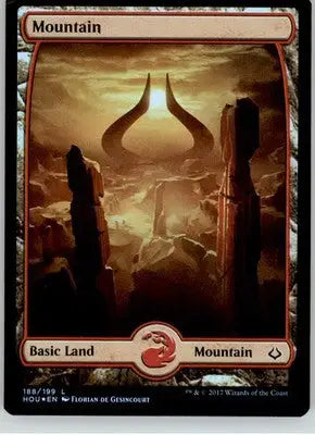 Mountain (188) - Full Art - Hour of Devastation - 188 - Foil MP Magic - Magic Card Single