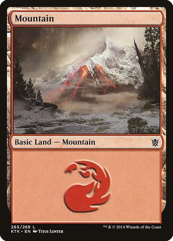 Mountain (265) - Khans of Tarkir - 265 - Foil MP Magic: The Gathering - Magic Card Single