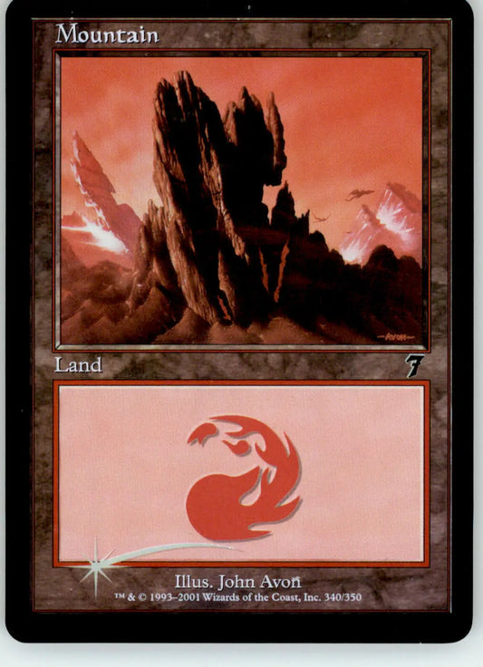 Mountain (340) - 7th Edition - 340 - Foil LP Magic: The Gathering - Magic Card Single