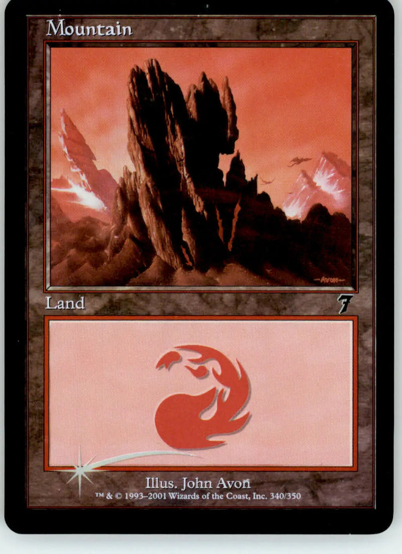 Mountain (340) - 7th Edition - 340 - Foil LP Magic: The Gathering - Magic Card Single