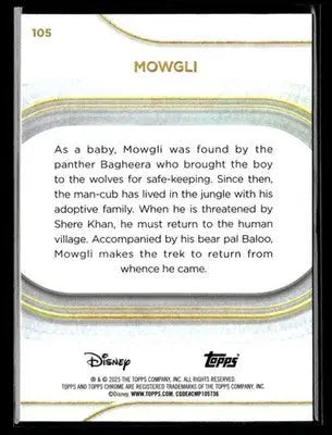 🌟 Mowgli, 2025 Topps Chrome Disney #105 🌟 - Non-Sports Card Single