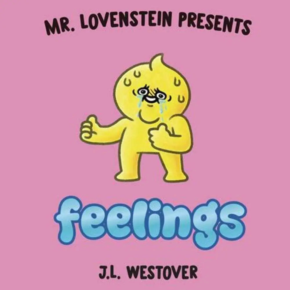 Book cover with crying yellow character from Lovestien Presents Feelings Hardcover Graphic Novel