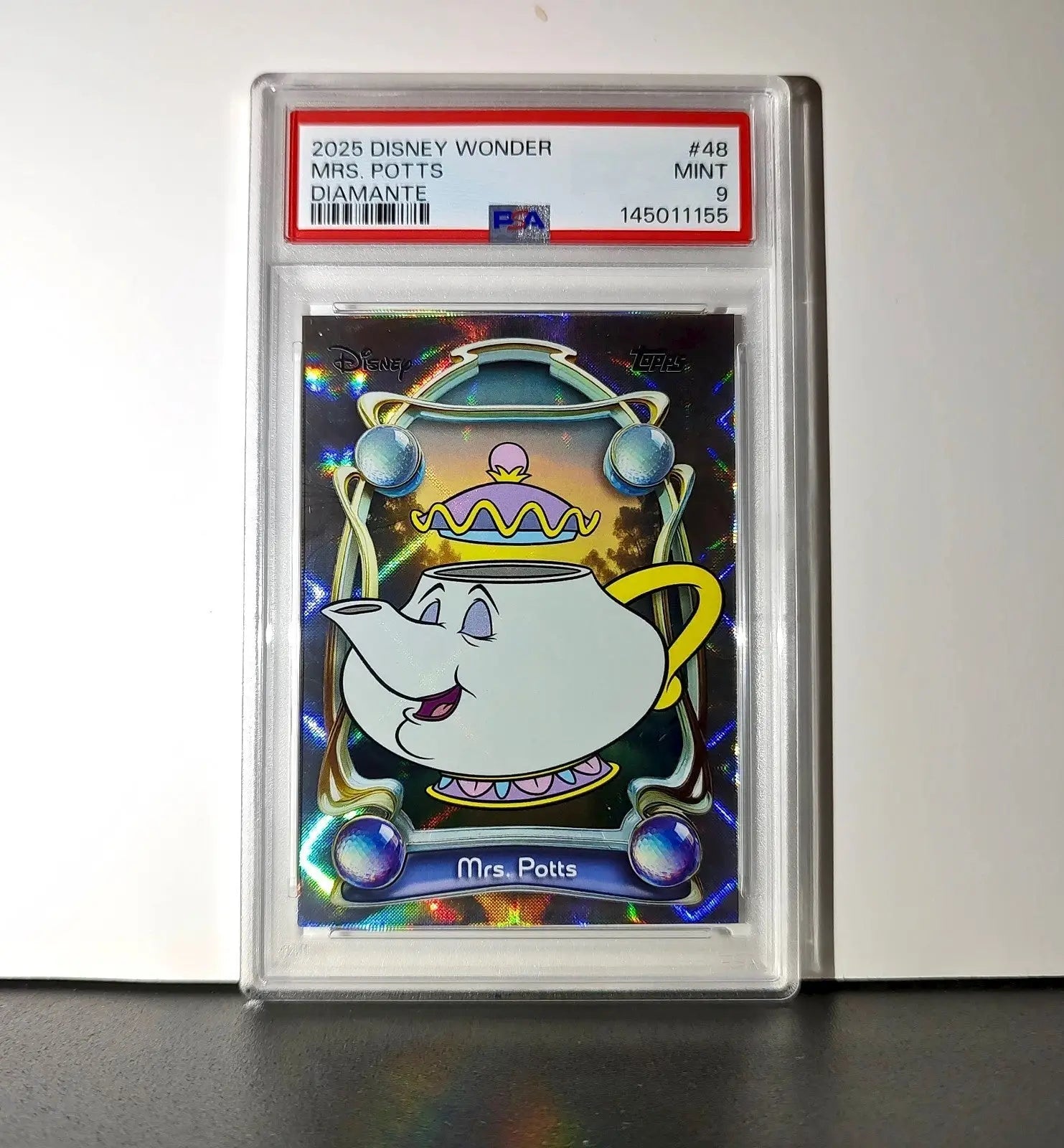 Mrs. Potts 2025 Topps Disney #48 Winter Variant Card Beauty and the Beast PSA 9 - Non-Sports Card Single