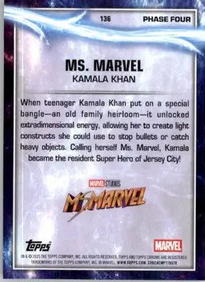 Ms. Marvel - 2025 Topps Chrome Marvel Studios - #136 - Non_sport - Non-Sports Card Single