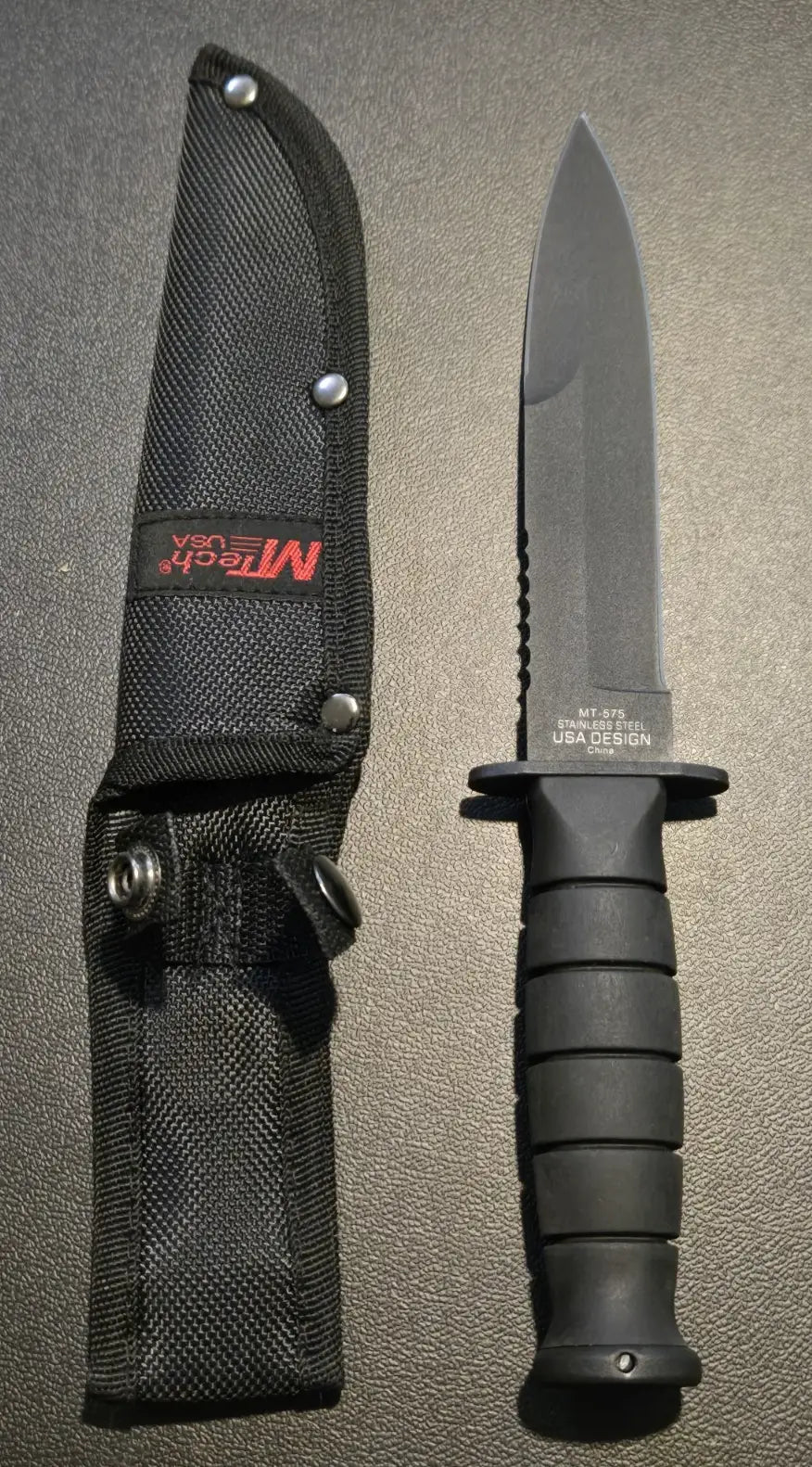 MTech USA MT‑575 10.5″ Fixed Blade Knife Full Tang 440 Stainless Nylon Sheath - Other