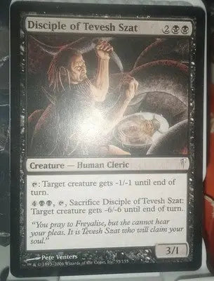 MTG Magic The Gathering Disciple of Tevesh Szat Cold Snap Human Cleric Black Reg - Magic Card Single