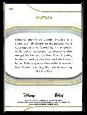 🌟 Mufasa, 2025 Topps Chrome Disney #96 🌟 - Non-Sports Card Single