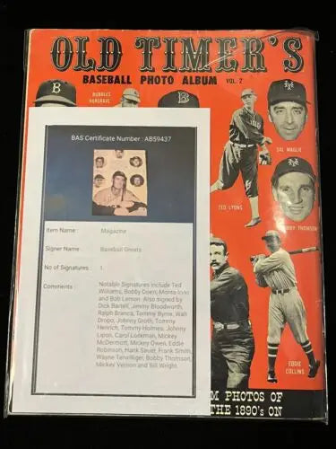 Multi-Signed 1963 Old Timers Baseball Photo Album Volume 2 featuring signed baseball photos