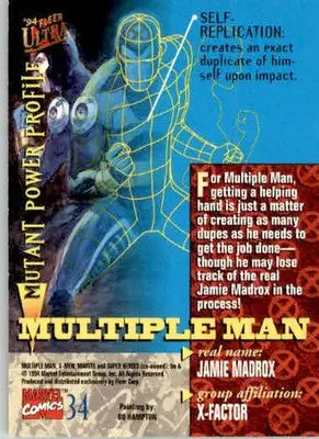 Multiple Man - 1994 Ultra X-Men - #34 - Non_sport - Non-Sports Card Single