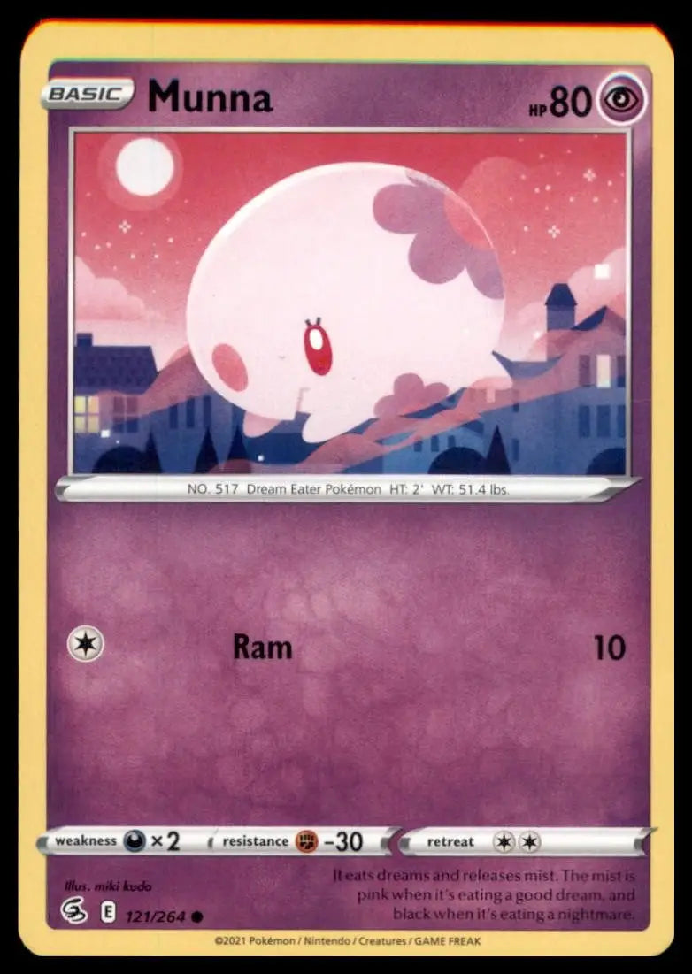 Munna 121/264 Swsh08: Fusion Strike Regular Pokemon - Pokémon Card Single