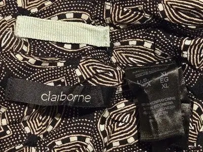 Murano Shirt Womens L Black White Printed Short Sleeve Button Front Casual Top - Apparel