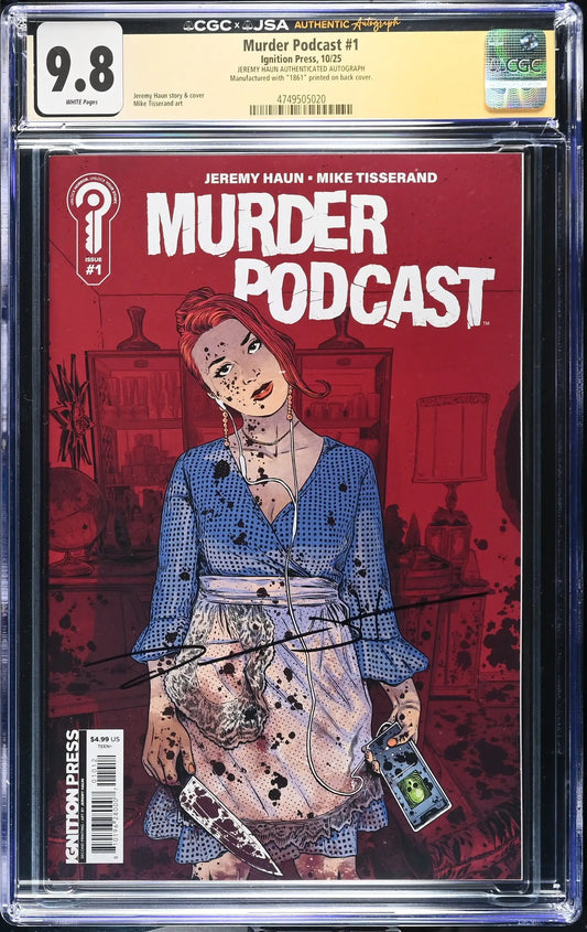 Murder Podcast #1 Cover G Jeremy Haun 2nd Print CGC 9.8 Signed JSA - Comic Book