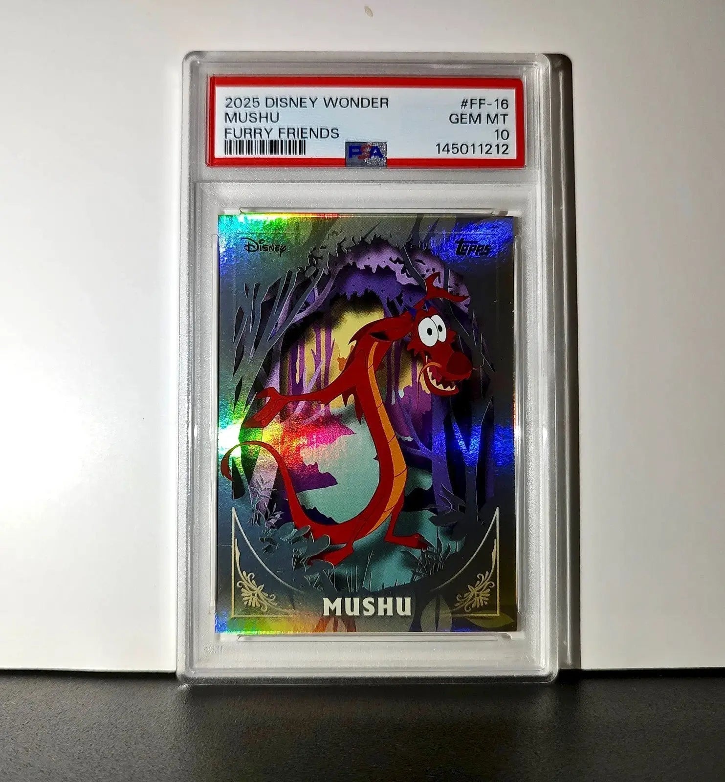 Mushu 2025 Topps Disney #FF-16 Furry Friends Card Mulan PSA 10 - Non-Sports Card Single
