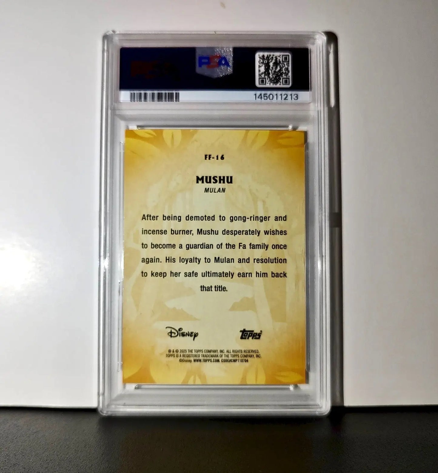 Mushu 2025 Topps Disney #FF-16 Furry Friends Card Mulan PSA 8 - Non-Sports Card Single
