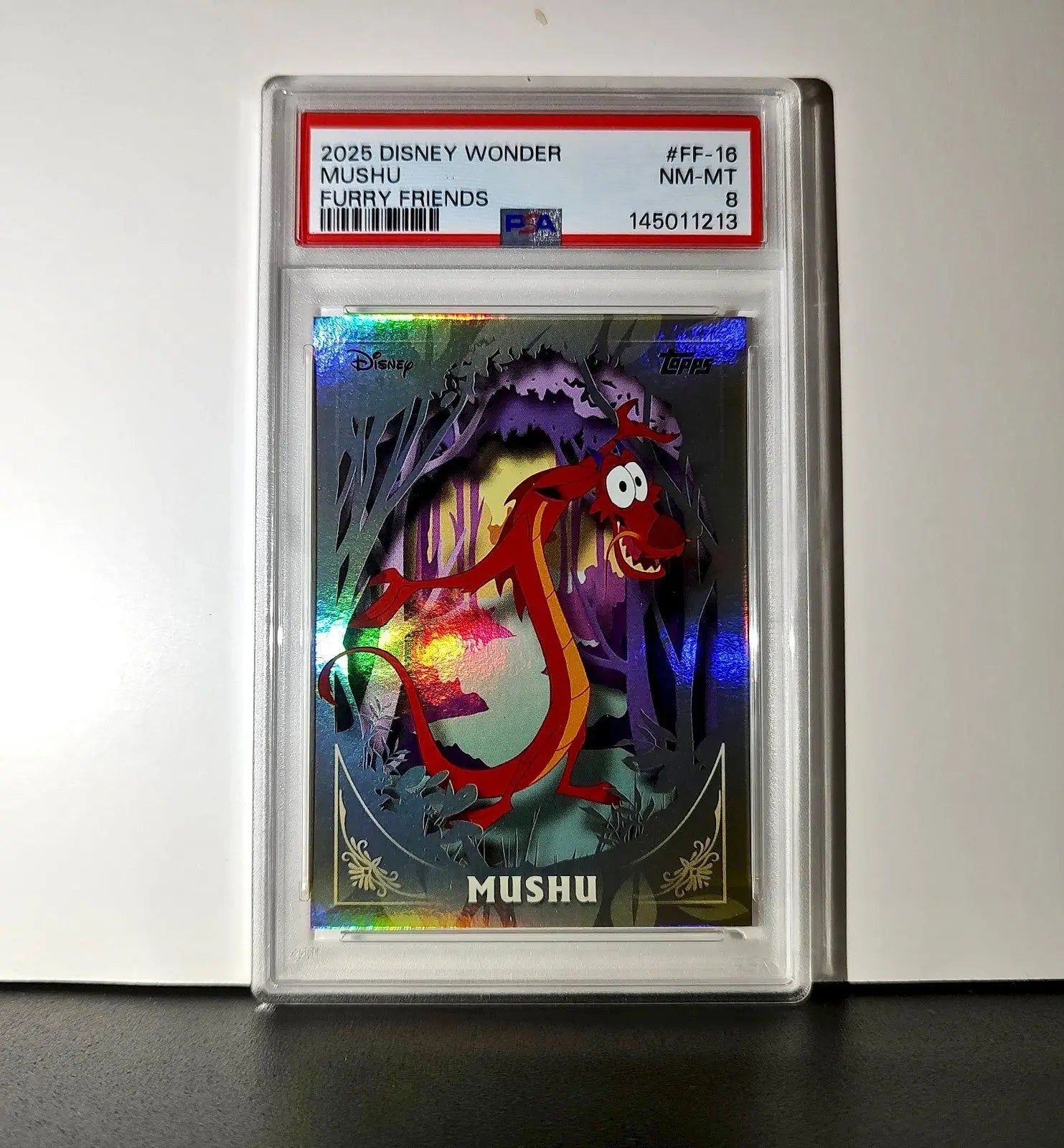 Mushu 2025 Topps Disney #FF-16 Furry Friends Card Mulan PSA 8 - Non-Sports Card Single