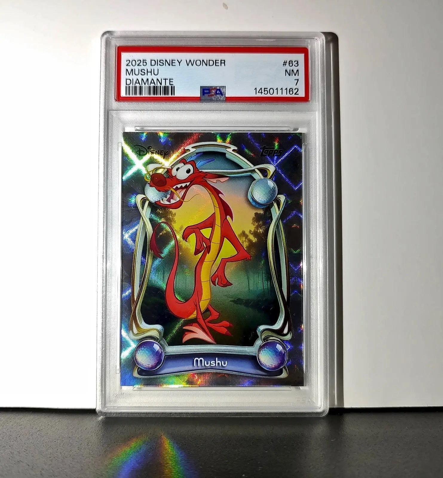 Mushu 2025 Topps Disney Wonder #63 Winter Variant Card Mulan PSA 7 - Non-Sports Card Single