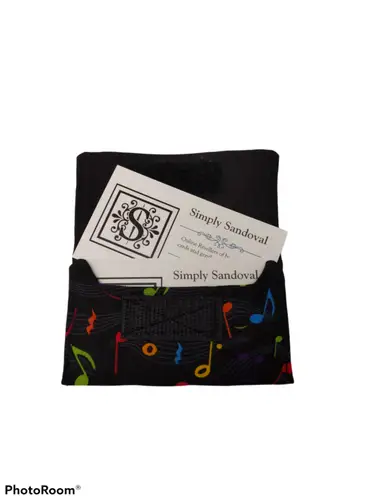 Musical Notes design Re-useable *gift card holder * cardholder Black Li ID:33267 - General Merchandise