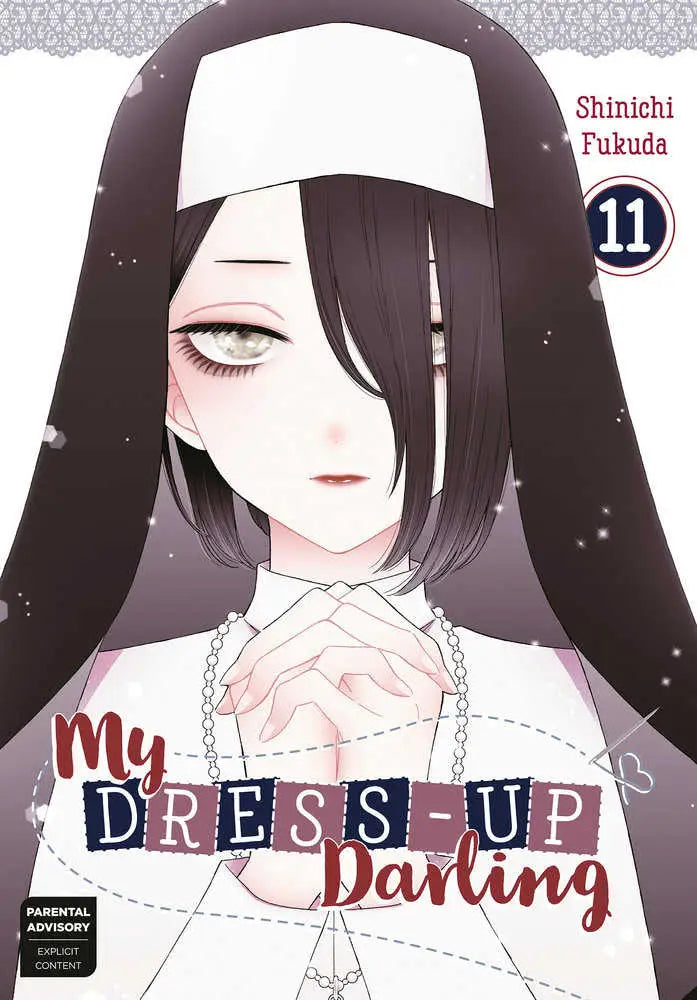 Manga Volume 11 of My Dress-Up Darling featuring a cosplayer Juju dressed as a nun