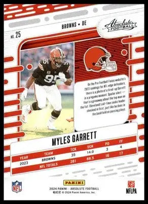 Myles Garrett 2024 Panini Absolute Retail #25 Cleveland Browns - Football Card Single