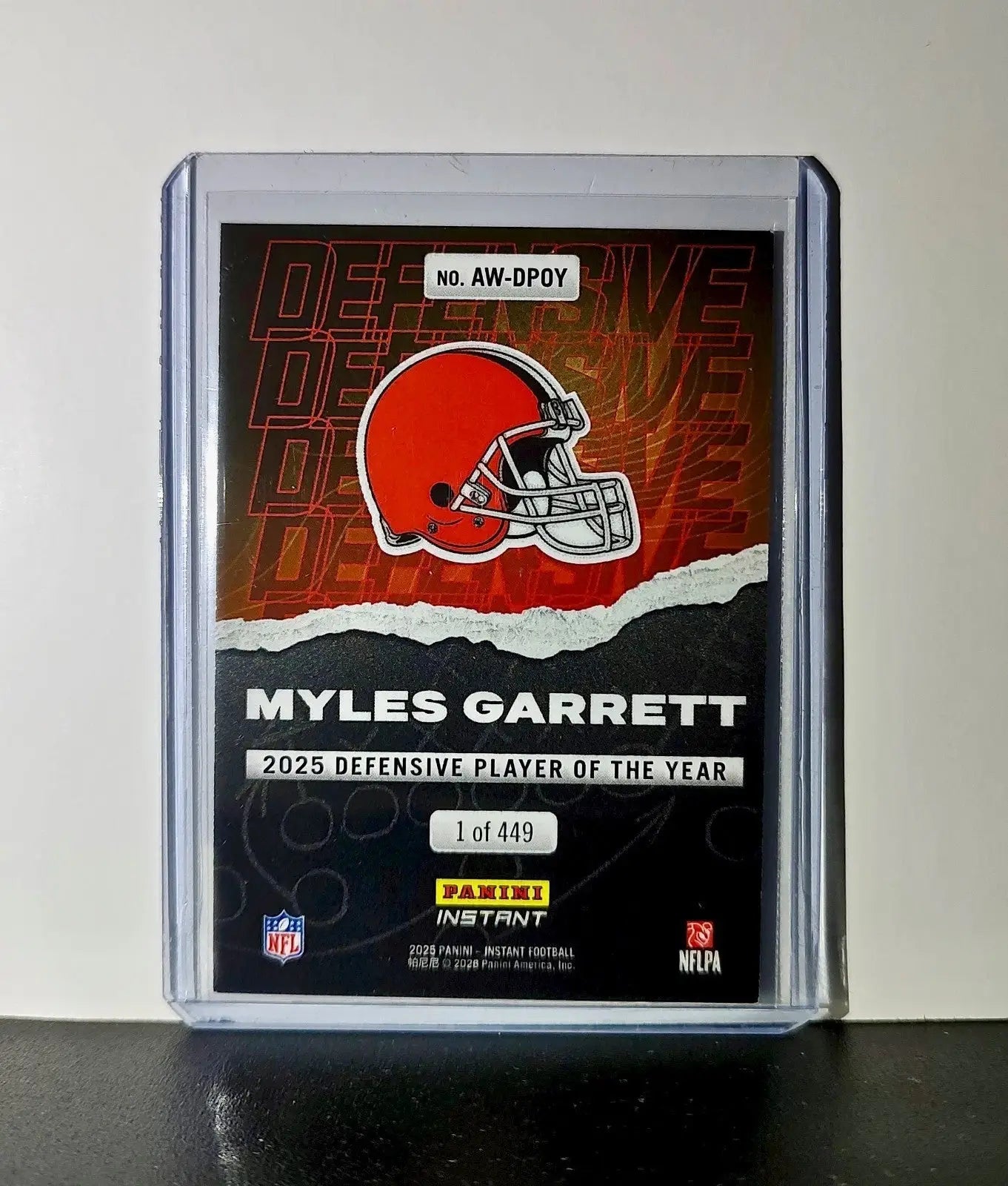 Myles Garrett 2025 Panini NFL Defensive Player of the Year Card Browns 1 of 449 - Football Card Single