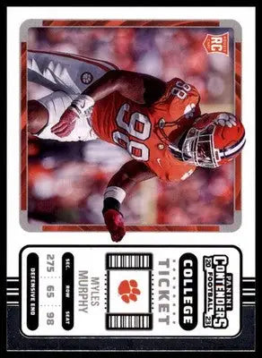 Myles Murphy 2023 Panini Chronicles Draft Contenders College Ticket #22 Clemson - Football Card Single