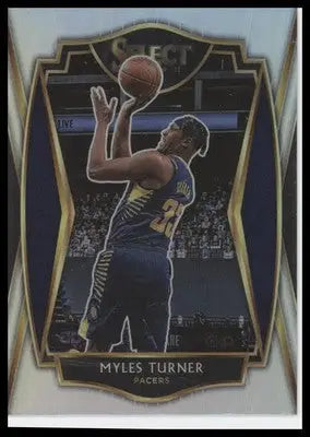 Myles Turner 2020-21 Panini Select Silver Prizms #157 Indiana Pacers - Basketball Card Single