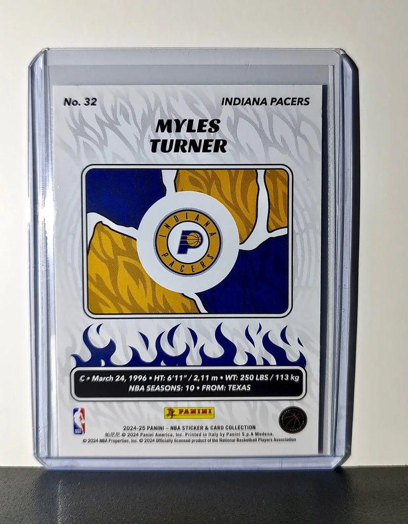 Myles Turner 2024-25 Panini NBA #32 Foil Sticker Card Indiana Pacers