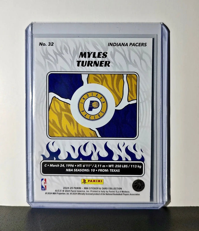 Myles Turner 2024-25 Panini NBA #32 Sticker Card Indiana Pacers