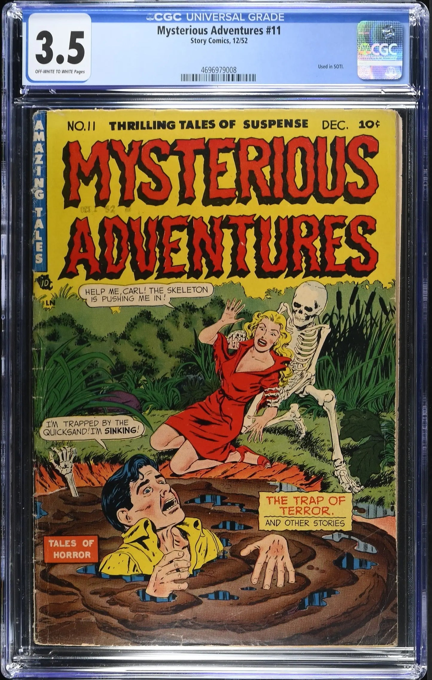 Mysterious Adventures #11 (1952) Graded CGC 3.5 VG Pre-Code Horror - Comic Book