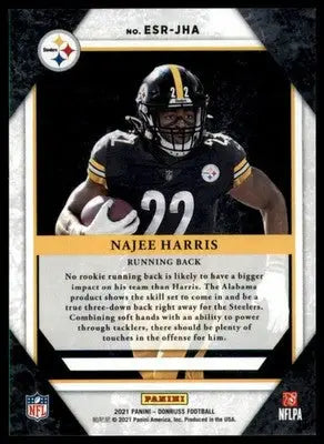Najee Harris 2021 Donruss Elite Series Rookies #ESR-JHA Pittsburgh Steelers - Football Card Single