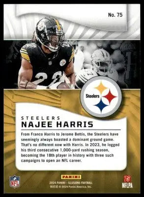 Najee Harris 2024 Panini Illusions Emerald Trophy #75 Pittsburgh Steelers - Football Card Single