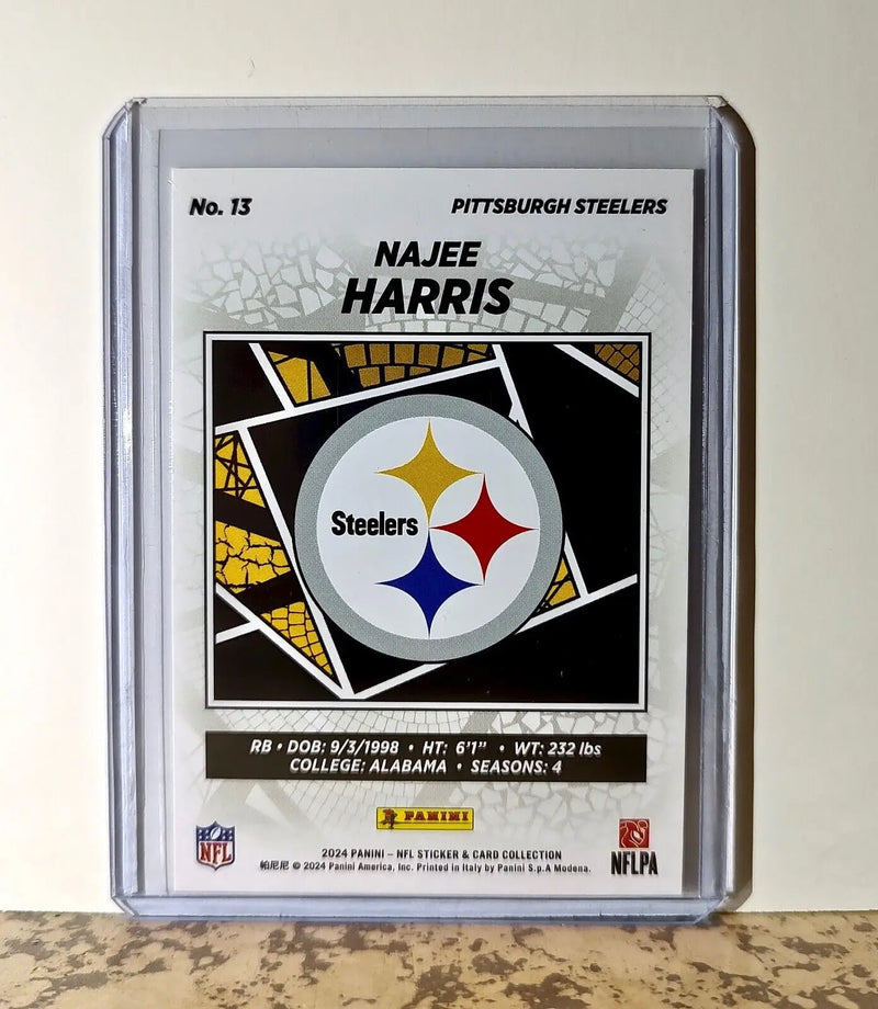 Najee Harris 2024 Panini NFL #13 Sticker Card Pittsburgh Steelers