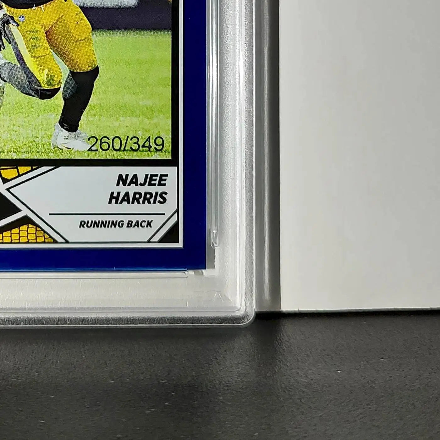 Najee Harris 2024 Panini Sticker Collection 260/349 #13 Blue Foil PSA 8 NM-MT