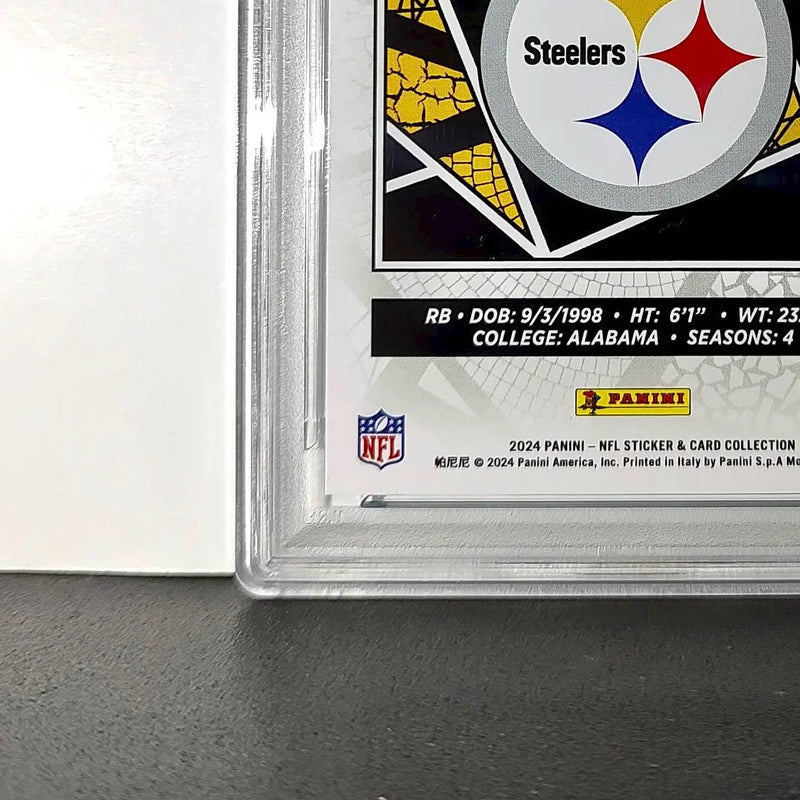 Najee Harris 2024 Panini Sticker Collection 260/349 #13 Blue Foil PSA 8 NM-MT