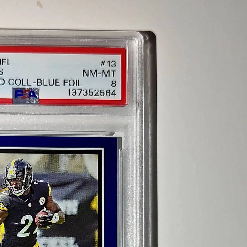 Najee Harris 2024 Panini Sticker Collection 260/349 #13 Blue Foil PSA 8 NM-MT