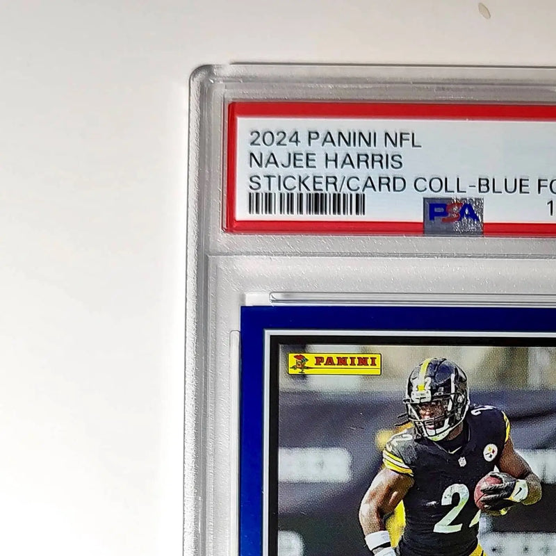 Najee Harris 2024 Panini Sticker Collection 260/349 #13 Blue Foil PSA 8 NM-MT