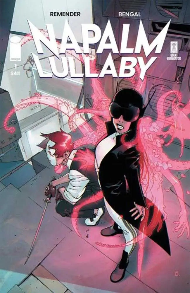 Comic book cover for Napalm Lullaby #1 featuring stylized figure in bold colors