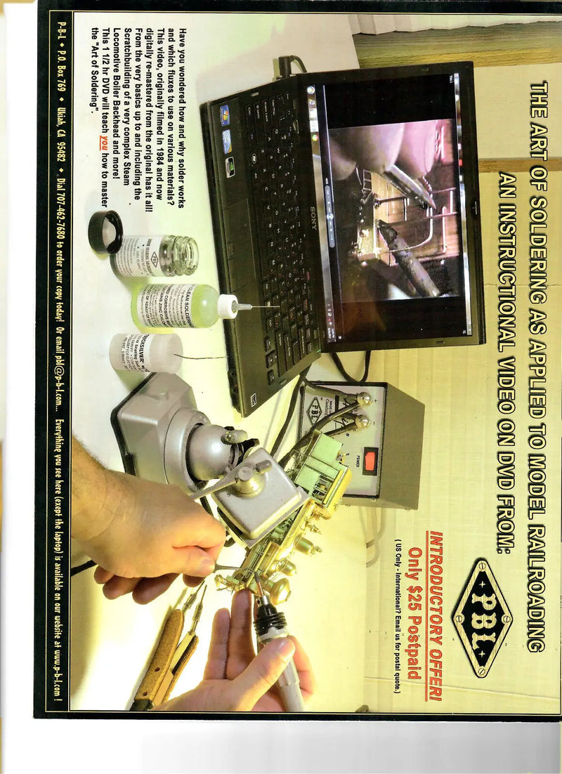Instructional DVD on soldering for model railroading in Narrow Gauge and Short Line Gazette July August
