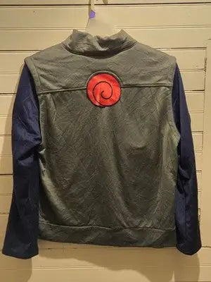 Naruto Shippuden Jacket Mens M Anime Cosplay Zip Front Patch Emblem Green Style - Apparel