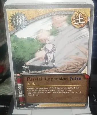 Naruto TCG 842 Partial Expansion Jutsu S22 Weapons of War Rainbow Letters Rare