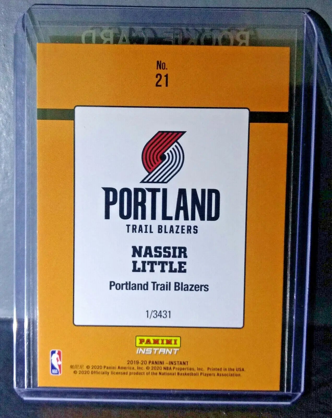 Nassir Little 2019-20 Panini NBA #21 Rated Rookie Retro Card 1/3431 - Basketball Card Single