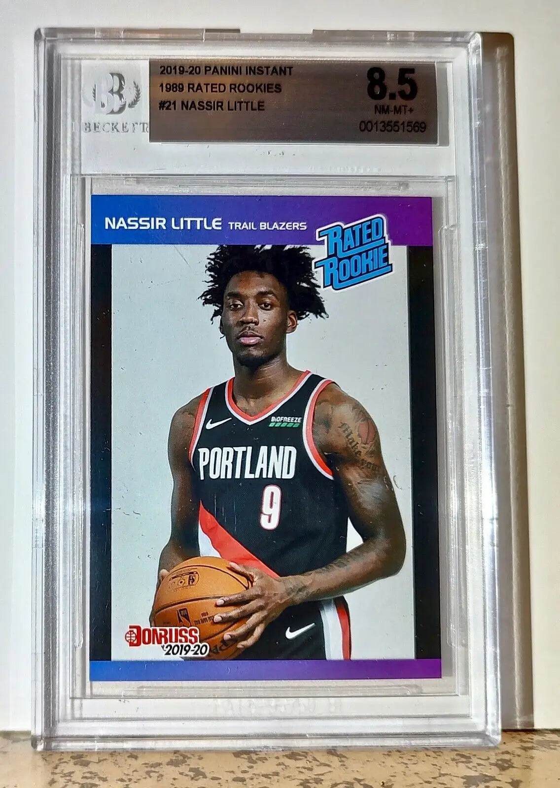 Nassir Little 2019-20 Panini NBA #21 Rated Rookies 1/3431 BGS 8.5 Trail Blazers - Basketball Card Single