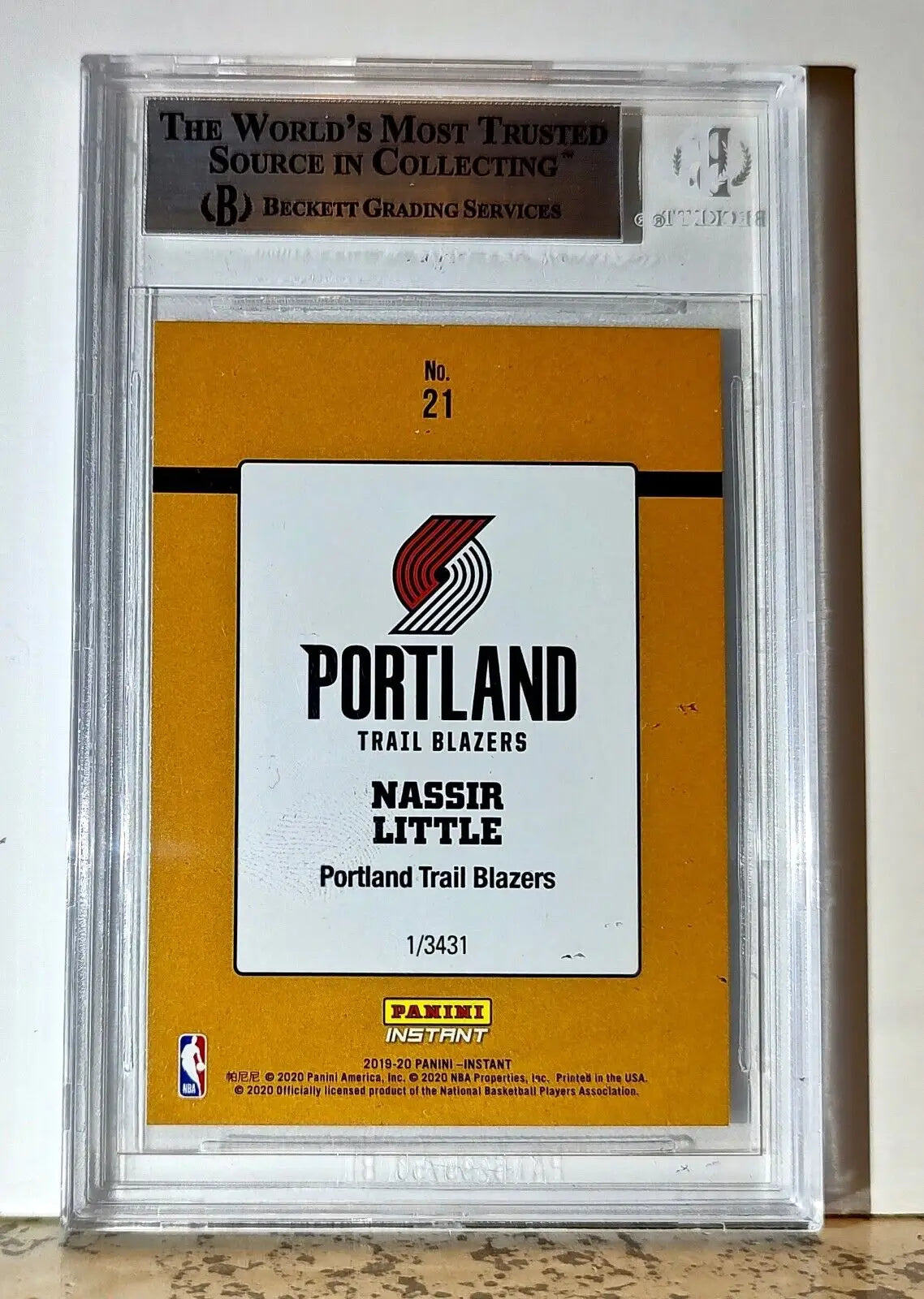 Nassir Little 2019-20 Panini NBA #21 Rated Rookies 1/3431 BGS 8.5 Trail Blazers - Basketball Card Single