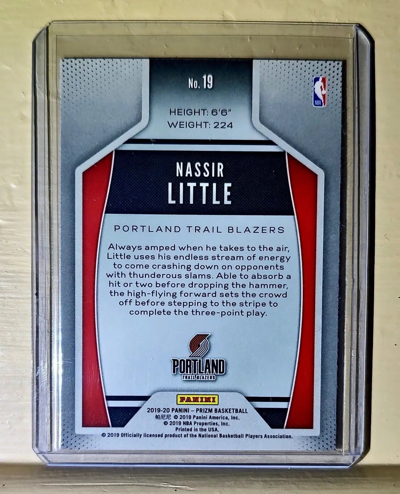Nassir Little 2019-20 Panini Prizm Instant Impact NBA #19 Rookie Card