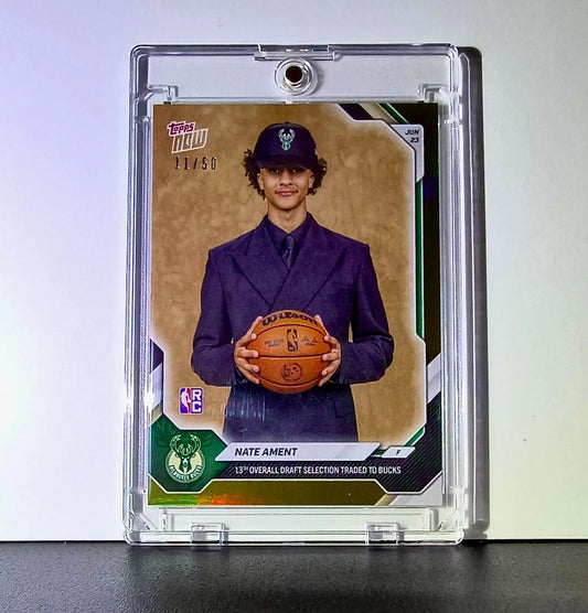 Nate Ament Rookie 2026-27 Topps NBA Draft #NAME Gold Foil 11/50 Milwaukee Bucks - Basketball Card Single