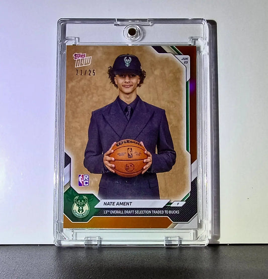 Nate Ament Rookie 2026-27 Topps NBA Draft Orange Foil 11/25 Card Milwaukee Bucks - Basketball Card Single