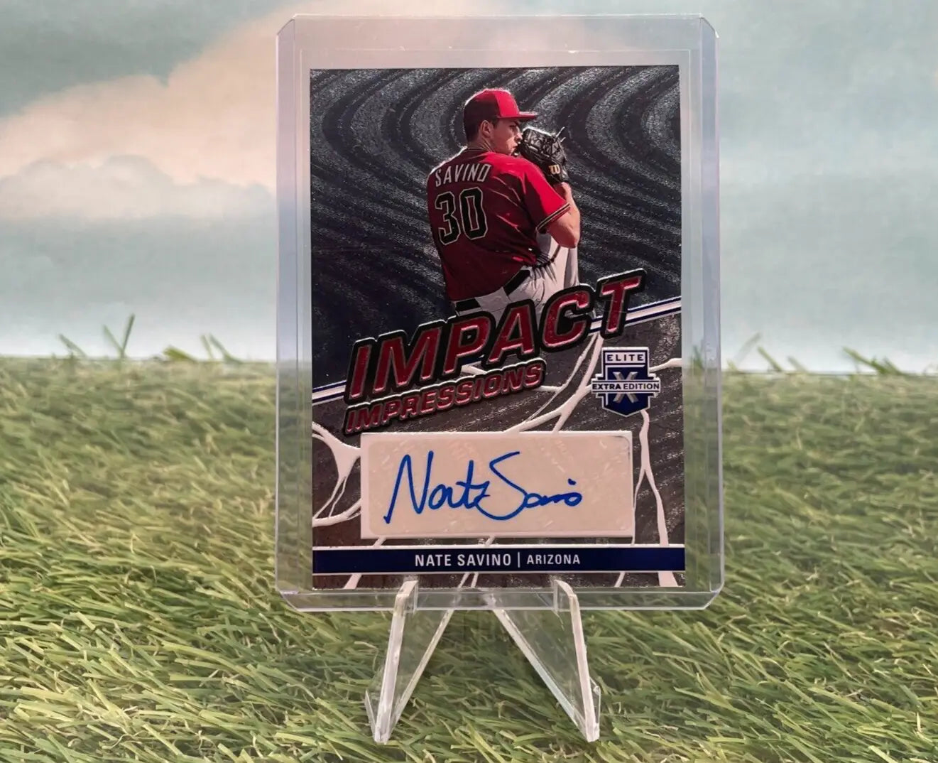 Nate Savino 2023 Panini Elite Extra Edition #II-NSV Impact Impressions Autograph - Baseball Card Single