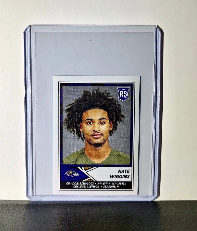 Nate Wiggins 2024 Panini NFL Sticker #111 Rookie Baltimore Ravens