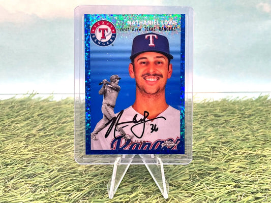 Nathaniel Lowe -2023 Topps Chrome Platinum- #321 Blue Mini Diamond- /199 Rangers - Baseball Card Single