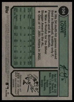 Nathaniel Lowe 2023 Topps Heritage #104 Texas Rangers - Baseball Card Single